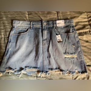 Denim blue mini skirt